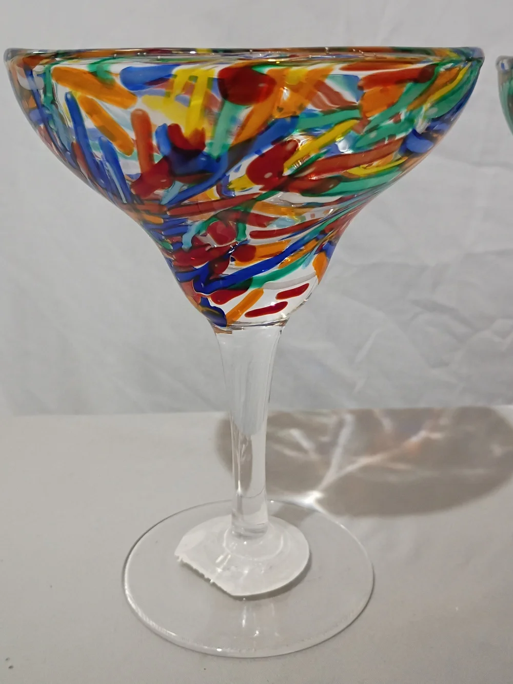 Pier 1 Colorful Confetti Swirl Margarita Glasses
